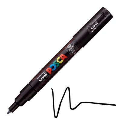 UNI POSCA PC-1M marker 0,7-1 mm - 24, negru