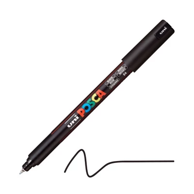 UNI POSCA PC-1MR liner, 0,7 mm - 24, negru