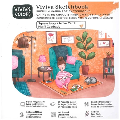 Viviva Sketchbook Ivory Caiet de schițe, 240 g, netedă, 64 pagini - 19x19 cm