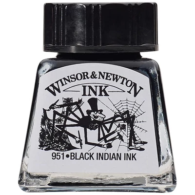 Cerneală Winsor&amp;amp;Newton, 14 ml - 030, cerneală indiană neagră