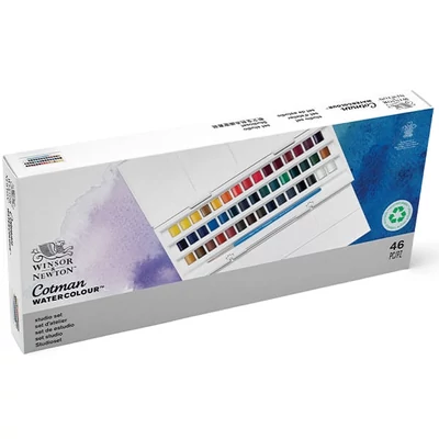 Set Culori acuarelă  Winsor&amp;Newton Cotman, 45x1/2 + pensulă - Studio
