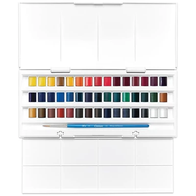 Set Culori acuarelă  Winsor&amp;Newton Cotman, 45x1/2 + pensulă - Studio