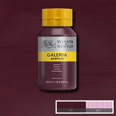 Winsor&amp;Newton Galeria vopsea acrilică, 500 ml - 075, burgundy