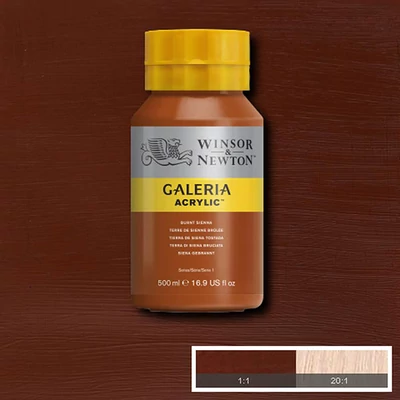Winsor&amp;Newton Galeria vopsea acrilică, 500 ml - 074, burnt sienna