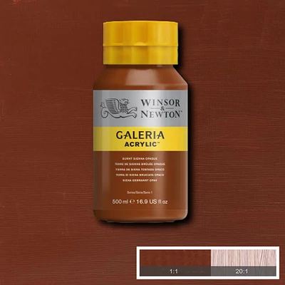 Winsor&amp;Newton Galeria vopsea acrilică, 500 ml - 077, burnt sienna opaque