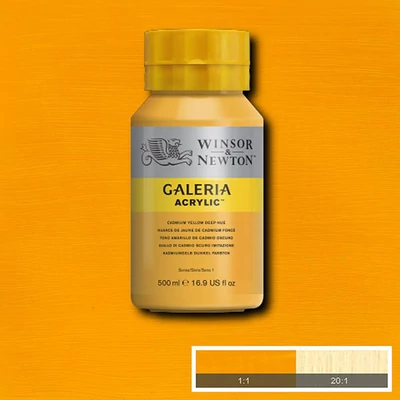 Winsor&amp;Newton Galeria vopsea acrilică, 500 ml - 115, cadmium yellow deep hue
