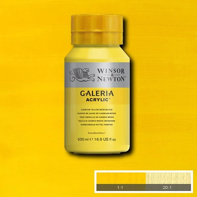 Winsor&amp;Newton Galeria vopsea acrilică, 500 ml - 120, cadmium yellow medium hue