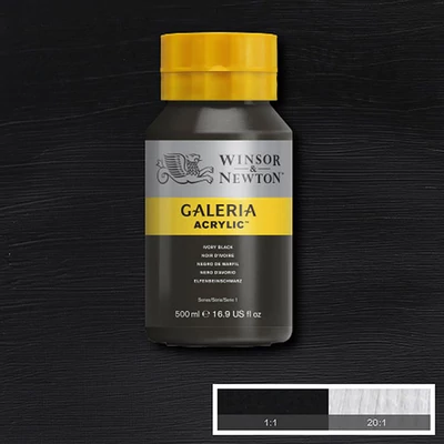 Winsor&amp;Newton Galeria vopsea acrilică, 500 ml - 331, ivory black