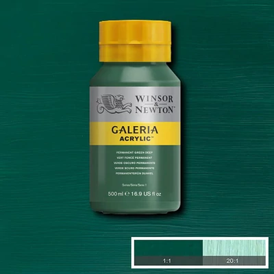 Winsor&amp;Newton Galeria vopsea acrilică, 500 ml - 482, permanent green deep
