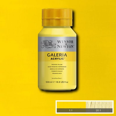 Winsor&amp;Newton Galeria vopsea acrilică, 500 ml - 527, process yellow