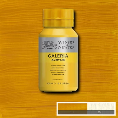 Winsor&amp;Newton Galeria vopsea acrilică, 500 ml - 653, transparent yellow