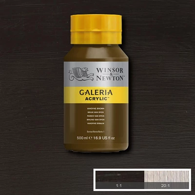 Winsor&amp;Newton Galeria vopsea acrilică, 500 ml - 676, van dyck brown