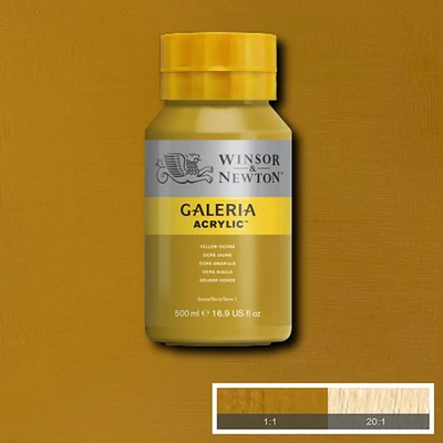 Winsor&amp;Newton Galeria vopsea acrilică, 500 ml - 744, yellow ochre