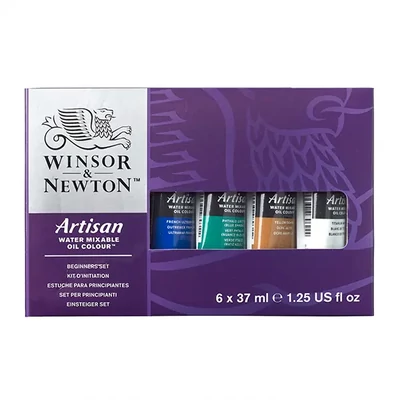 Set de vopsele în ulei diluabile cu apă Winsor&amp;Newton Artisan – 6x37 ml, Beginners set