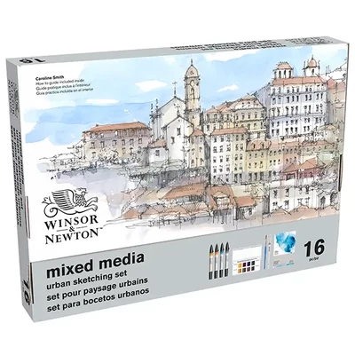 Set de desen și pictură W&N Mixed Media – Urban Sketching, 16 buc