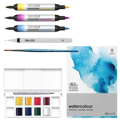 Set de desen și pictură W&amp;N Mixed Media – Watercolour, 15 buc