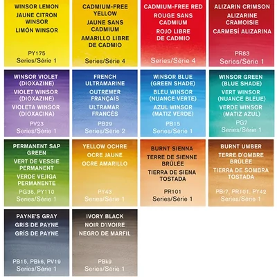 Set de acuarele Winsor&amp;Newton Professional, pe suport de mătase - 14x1/2 + pensulă, Field set