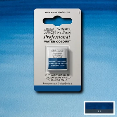 Vopsea de acuarelă Winsor&amp;Newton Professional, in recipient  1/2 - 526, phthalo turquoise