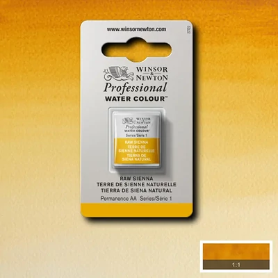 Vopsea de acuarelă Winsor&amp;Newton Professional, in recipient  1/2 - 552, raw sienna