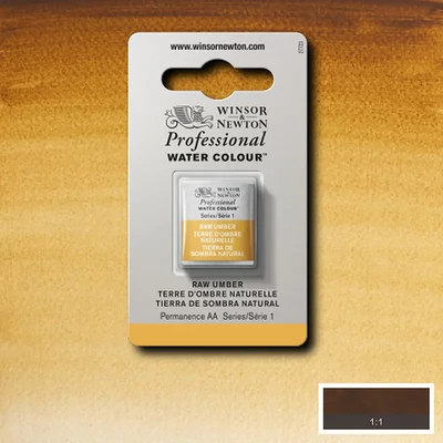 Vopsea de acuarelă Winsor&amp;Newton Professional, in recipient  1/2 - 554, raw umber