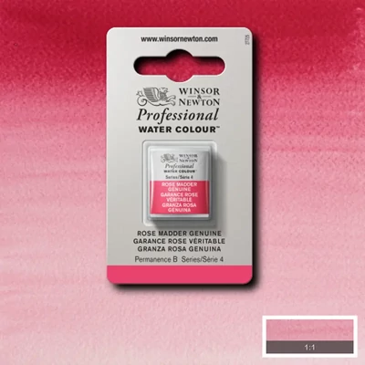 Vopsea de acuarelă Winsor&amp;Newton Professional, in recipient  1/2 - 587, rose madder genuine