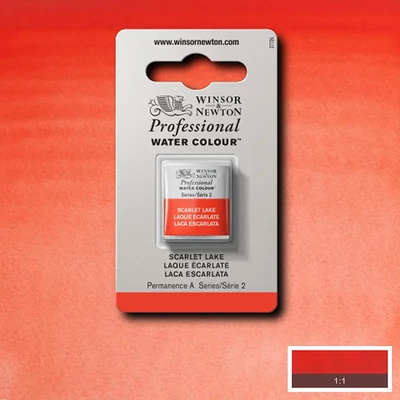 Vopsea de acuarelă Winsor&amp;Newton Professional, in recipient  1/2 - 603, scarlet lake