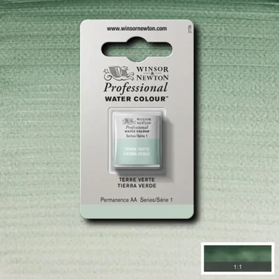 Vopsea de acuarelă Winsor&amp;Newton Professional, in recipient  1/2 - 637, terre verte