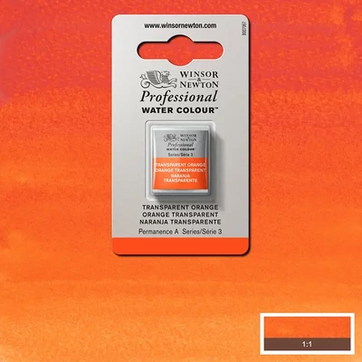 Vopsea de acuarelă Winsor&amp;Newton Professional, in recipient  1/2 - 650, transparent orange