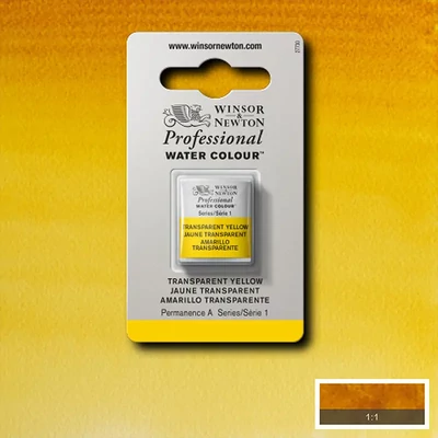 Vopsea de acuarelă Winsor&amp;Newton Professional, in recipient  1/2 - 653, transparent yellow