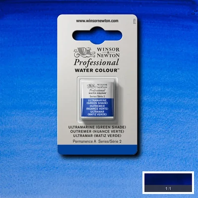 Vopsea de acuarelă Winsor&amp;Newton Professional, in recipient  1/2 - 667, ultramarine (green shade)