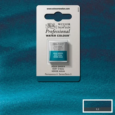 Vopsea de acuarelă Winsor&amp;Newton Professional, in recipient  1/2 - 697, aqua green