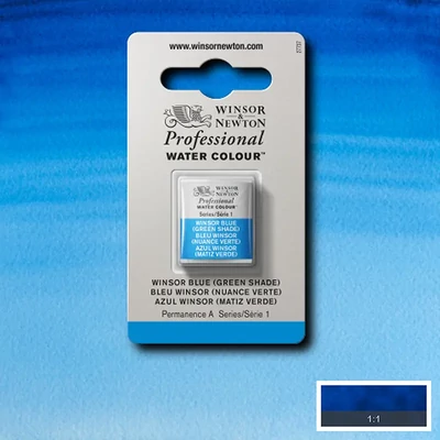 Vopsea de acuarelă Winsor&amp;Newton Professional, in recipient  1/2 - 707, Winsor blue (green shade)