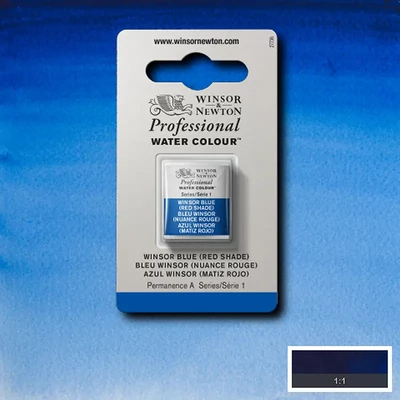 Vopsea de acuarelă Winsor&amp;Newton Professional, in recipient  1/2 - 709, Winsor blue (red shade)