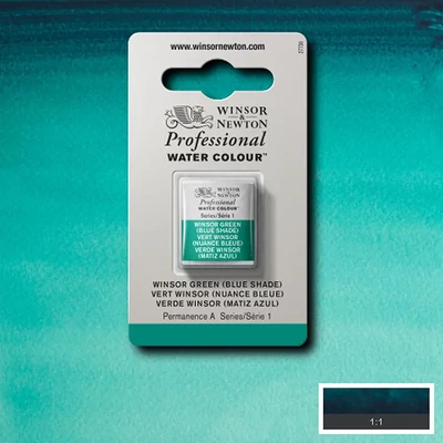Vopsea de acuarelă Winsor&amp;Newton Professional, in recipient  1/2 - 719, Winsor green (blue shade)