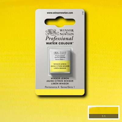 Vopsea de acuarelă Winsor&amp;Newton Professional, in recipient  1/2 - 722, Winsor lemon
