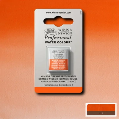 Vopsea de acuarelă Winsor&amp;Newton Professional, in recipient  1/2 - 723, Winsor orange red shade