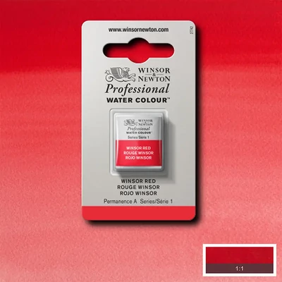 Vopsea de acuarelă Winsor&amp;Newton Professional, in recipient  1/2 - 726, Winsor red