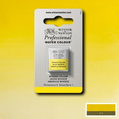 Vopsea de acuarelă Winsor&amp;Newton Professional, in recipient  1/2 - 730, Winsor yellow