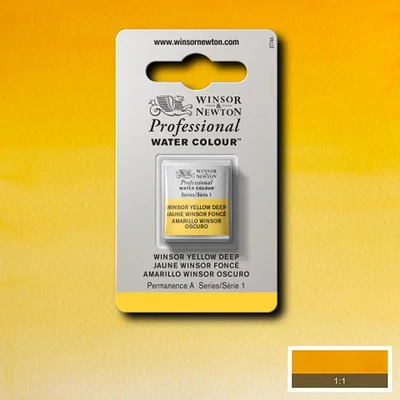 Vopsea de acuarelă Winsor&amp;Newton Professional, in recipient  1/2 - 731, Winsor yellow deep