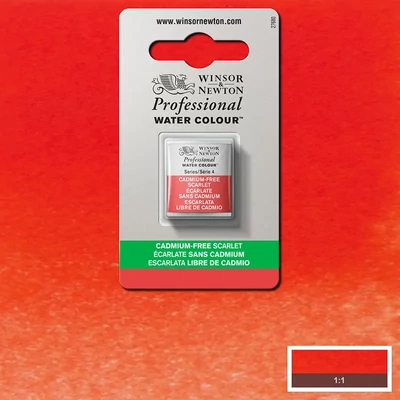 Vopsea de acuarelă Winsor&amp;Newton Professional, in recipient  1/2 - 903, cadmium free scarlet
