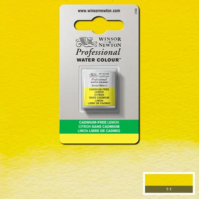 Vopsea de acuarelă Winsor&amp;Newton Professional, in recipient  1/2 - 898, cadmium free lemon