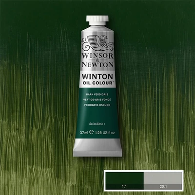 Culori în ulei Winsor&amp;amp;Newton Winton  37 ml - 405, dark verdigris