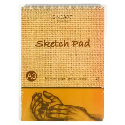 Sketch Pad bloc de desen și schițe, 160 g, 35 de coli, A3, legat cu spirală