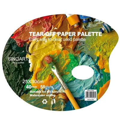 Bloc de hârtie pentru pictură, oval, 40 de coli - 25x30 cm