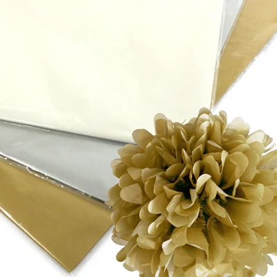 Hârtie mătase în pachet, 50x76 cm, 25 g, 24 buc - în diverse culori metalice