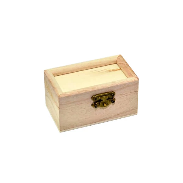Mini cutie din lemn cu capac plin - 8,3x4,5x4 cm