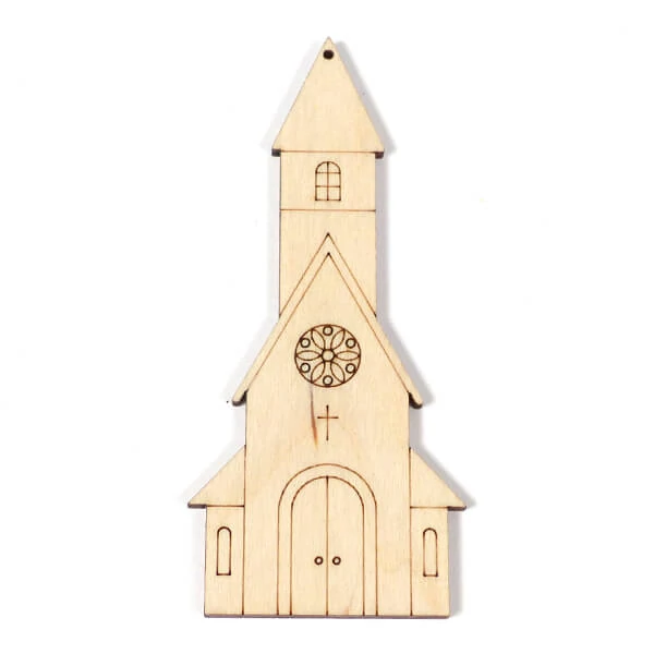 Figurină din lemn, atârnabilă, modelată cu laser - Decor biserică din lemn