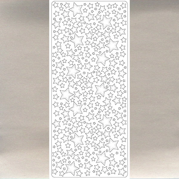 Autocolant contur - stele dolofane, argintiu, 2303