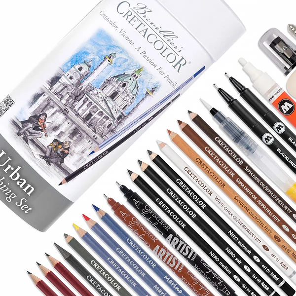 Cretacolor Urban Sketching Set Set de desen și schițe, 22 buc