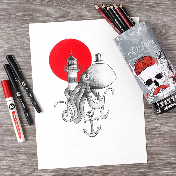  Cretacolor  Tattoo Set de desen și schiță, 14 buc